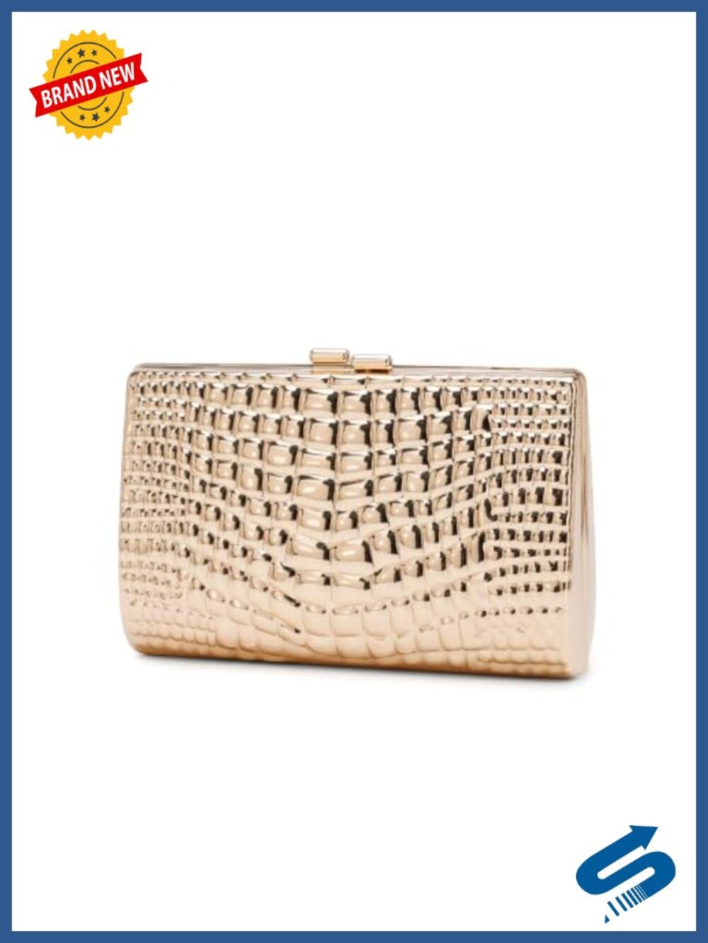 Crocodile Embossed Metal Clutch Purse Women Evening Bag Wedding Banquet